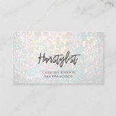 Carte De Visite coiffeuse de bokeh iridescente simulée (Devant)