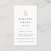 Carte De Visite Coiffeuse de logo ciseaux floraux de cuivre (Dos)