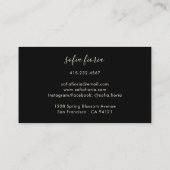 Carte De Visite Coiffeuse de luxe Black Gold Modern (Dos)