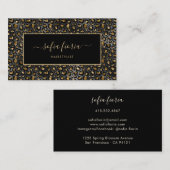Carte De Visite Coiffeuse de luxe Black Gold Modern (Devant / Derrière)