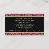 Carte De Visite Coiffeuse de luxe Cheetah rose Imprimer Salon de c (Dos)