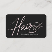 Carte De Visite Coiffeuse de style moderne et élégant rose pâle (Devant)