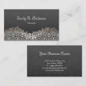 Carte De Visite Coiffeuse - Elégante dentelle Damask (Devant / Derrière)