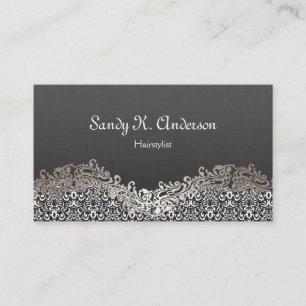 Carte De Visite Coiffeuse - Elégante dentelle Damask
