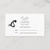 Carte De Visite Coiffeuse Elégante Noir & Or Design (Dos)