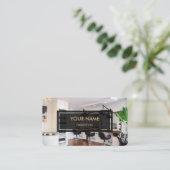 Carte De Visite Coiffeuse (Elégante superposition photo) (Debout devant)