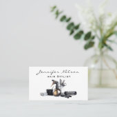 Carte De Visite Coiffeuse élégante tendance Salon Outils Beauté (Debout devant)