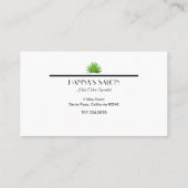 Carte De Visite Coiffeuse fille Silhouette Palm Feuille Business C (Dos)