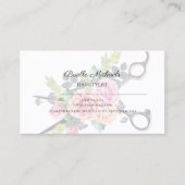 Carte De Visite Coiffeuse Flore Douce Avec Cheveux (Devant)