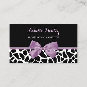 Carte De Visite Coiffeuse Girafe Imprimer Lavande Bow violet
