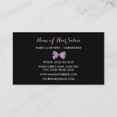 Carte De Visite Coiffeuse Girafe Imprimer Lavande Bow violet (Dos)