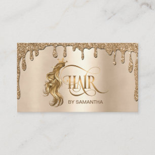 Carte De Visite Coiffeuse goutte d'or extension cheveux