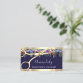 Carte De Visite Coiffeuse Holographe Drives Blue Navy (Debout devant)