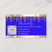 Carte De Visite Coiffeuse Holographe Lecteurs Holographe QR Blue (Dos)
