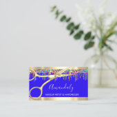 Carte De Visite Coiffeuse Holographe Lecteurs Holographe QR Blue (Debout devant)