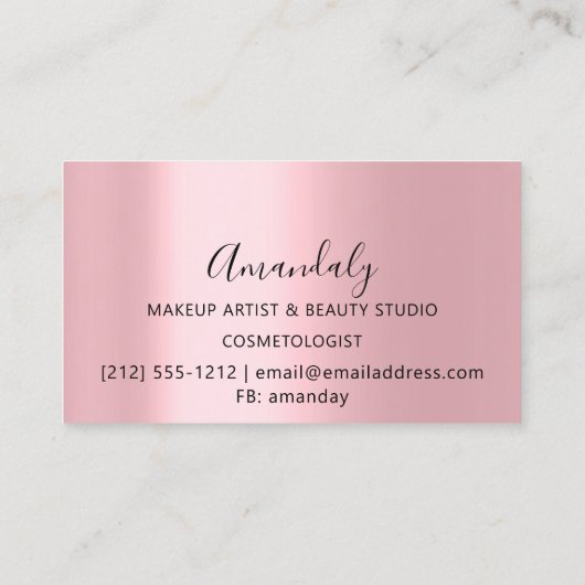 Carte De Visite Coiffeuse Holographe rose Ciseaux (Dos)