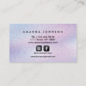 Carte De Visite Coiffeuse Holographique violet coiffeuse à huile (Dos)