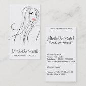 Carte De Visite Coiffeuse Long Hair maquiller l'image de marque de (Devant / Derrière)