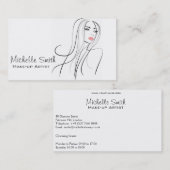 Carte De Visite Coiffeuse Long Hair maquiller l'image de marque de (Devant / Derrière)