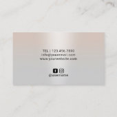 Carte De Visite Coiffeuse longue cheveux et ciseaux Salon d'argent (Dos)