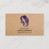 Carte De Visite Coiffeuse moderne simple Kraft noir (Devant)