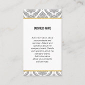 Carte De Visite Coiffeuse Monogram Damask (Dos)