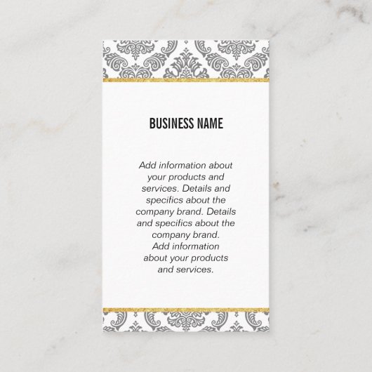 Carte De Visite Coiffeuse Monogram Damask (Dos)