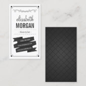 Carte De Visite Coiffeuse - Noir et blanc rétro (Devant / Derrière)