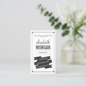 Carte De Visite Coiffeuse - Noir et blanc rétro (Debout devant)