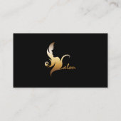 Carte De Visite Coiffeuse Noir & Or Lady Hair Silhouette (Dos)