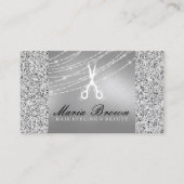 Carte De Visite Coiffeuse Parties scintillant Silver Luxe (Devant)