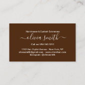 Carte De Visite Coiffeuse personnalisée et extensions Eyelash (Dos)