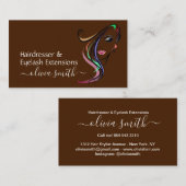 Carte De Visite Coiffeuse personnalisée et extensions Eyelash (Devant / Derrière)