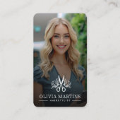 Carte De Visite Coiffeuse photo moderne Code QR (Devant)