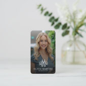 Carte De Visite Coiffeuse photo moderne Code QR (Debout devant)