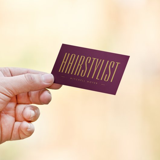 Carte De Visite Coiffeuse Professionnelle Bourgogne Et Or