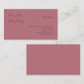 Carte De Visite Coiffeuse professionnelle couleur or rose clair (Devant / Derrière)