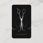 Carte De Visite Coiffeuse professionnelle élégante en noir et arge (Dos)