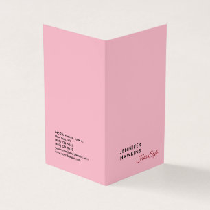 Carte De Visite Coiffeuse professionnelle sobre rose feminine