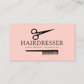 Carte De Visite Coiffeuse Rose (Devant)