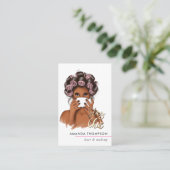 Carte De Visite Coiffeuse Rose Chic (Debout devant)