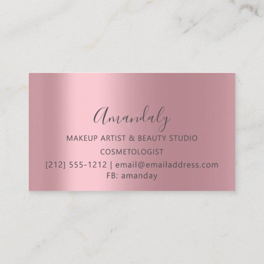 Carte De Visite Coiffeuse Rose Ciseaux roses (Dos)