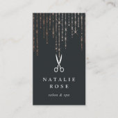 Carte De Visite Coiffeuse rose Gold Marquee (Devant)