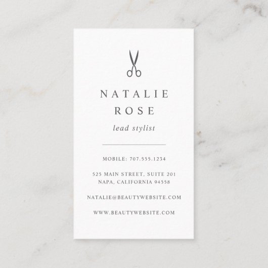 Carte De Visite Coiffeuse rose Gold Marquee (Dos)