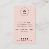 Carte De Visite Coiffeuse rousse à cheveux Logo et médias sociaux (Dos)