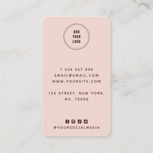 Carte De Visite Coiffeuse rousse à cheveux Logo et médias sociaux (Dos)