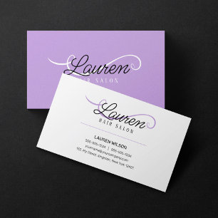 Carte De Visite Coiffeuse Salon de coiffure Minimal Simple Blanc V