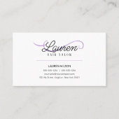 Carte De Visite Coiffeuse Salon de coiffure Minimal Simple Blanc V (Devant)