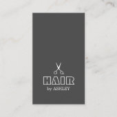 Carte De Visite Coiffeuse/salon minimaliste gris blanc (Devant)