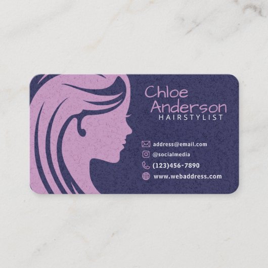 Carte De Visite Coiffeuse simple et moderne (Devant)